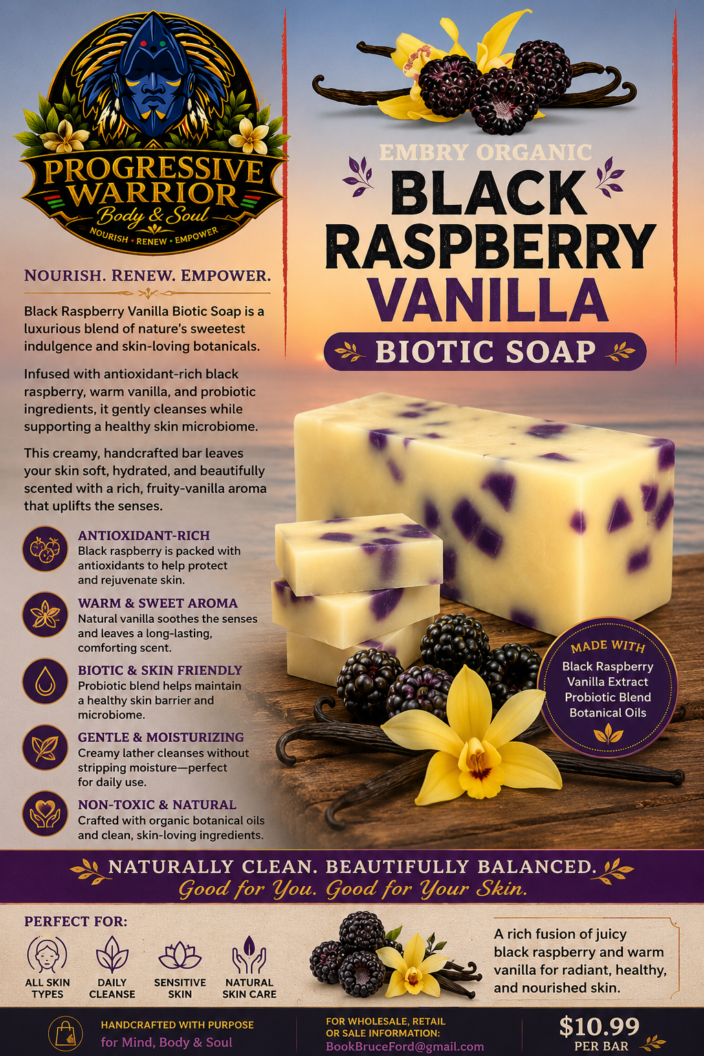 Black Raspberry Vanilla Biotic Soap