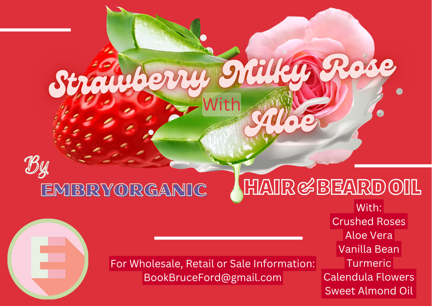 Strawberry Milky Rose with Aloe - Hair, Beard & Body Oil
